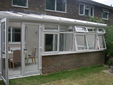 Exterior view of a conservatory extension